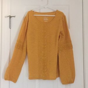 long sleeve mustard yellow shirt